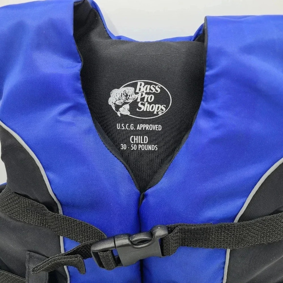 Bass Pro Shops Child Life Vest  30-50 Lbs Ski Jacket Flotation Aid Type III PFD - Picture 2 of 9